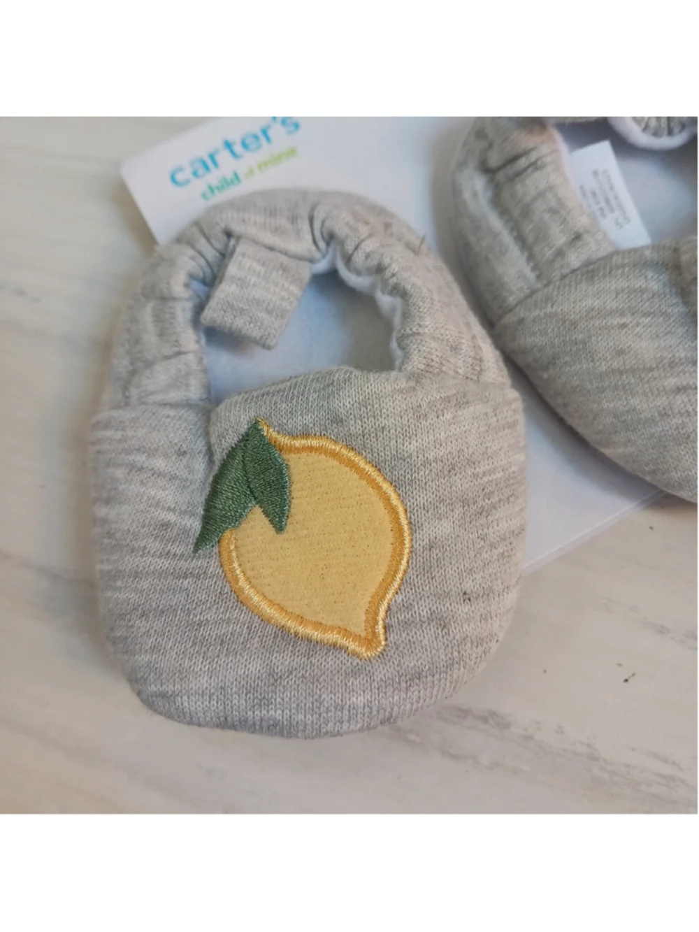 Carter's Child of Mine, New Born Infant Girl Lemon Slippers